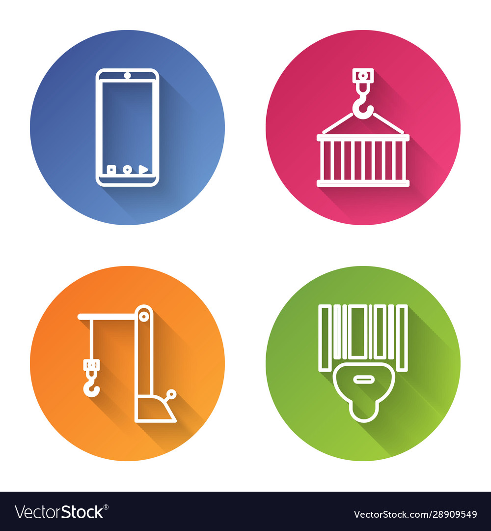Set line mobile phone with app delivery tracking vector image Set line mobile phone with app delivery tracking