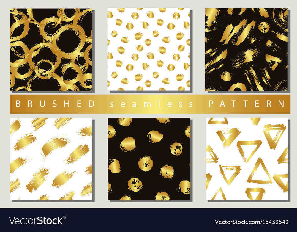 Set of colorful seamless pattern with brush