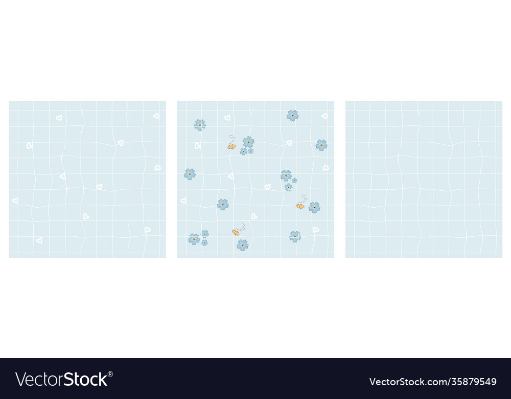 Set three repeat seamless patterns white