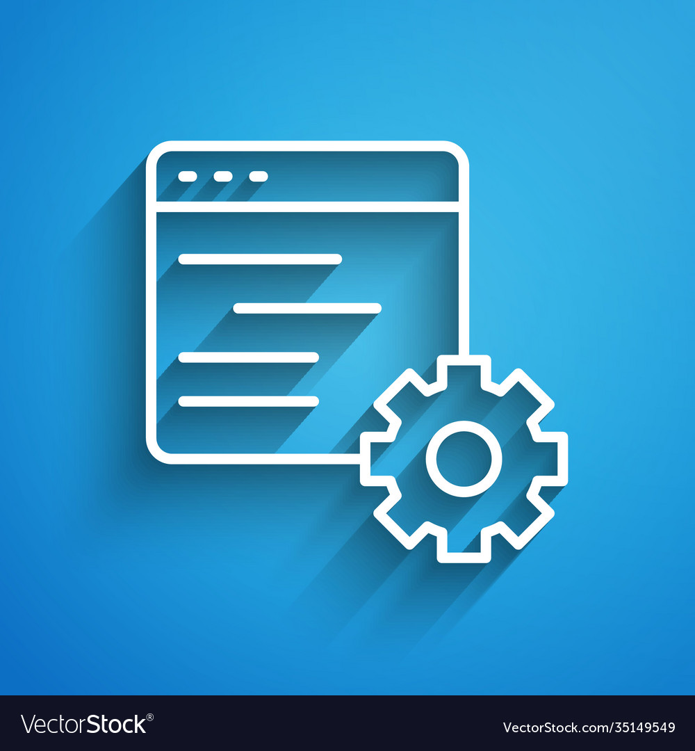 White line computer api interface icon isolated vector image White line computer api interface icon isolated
