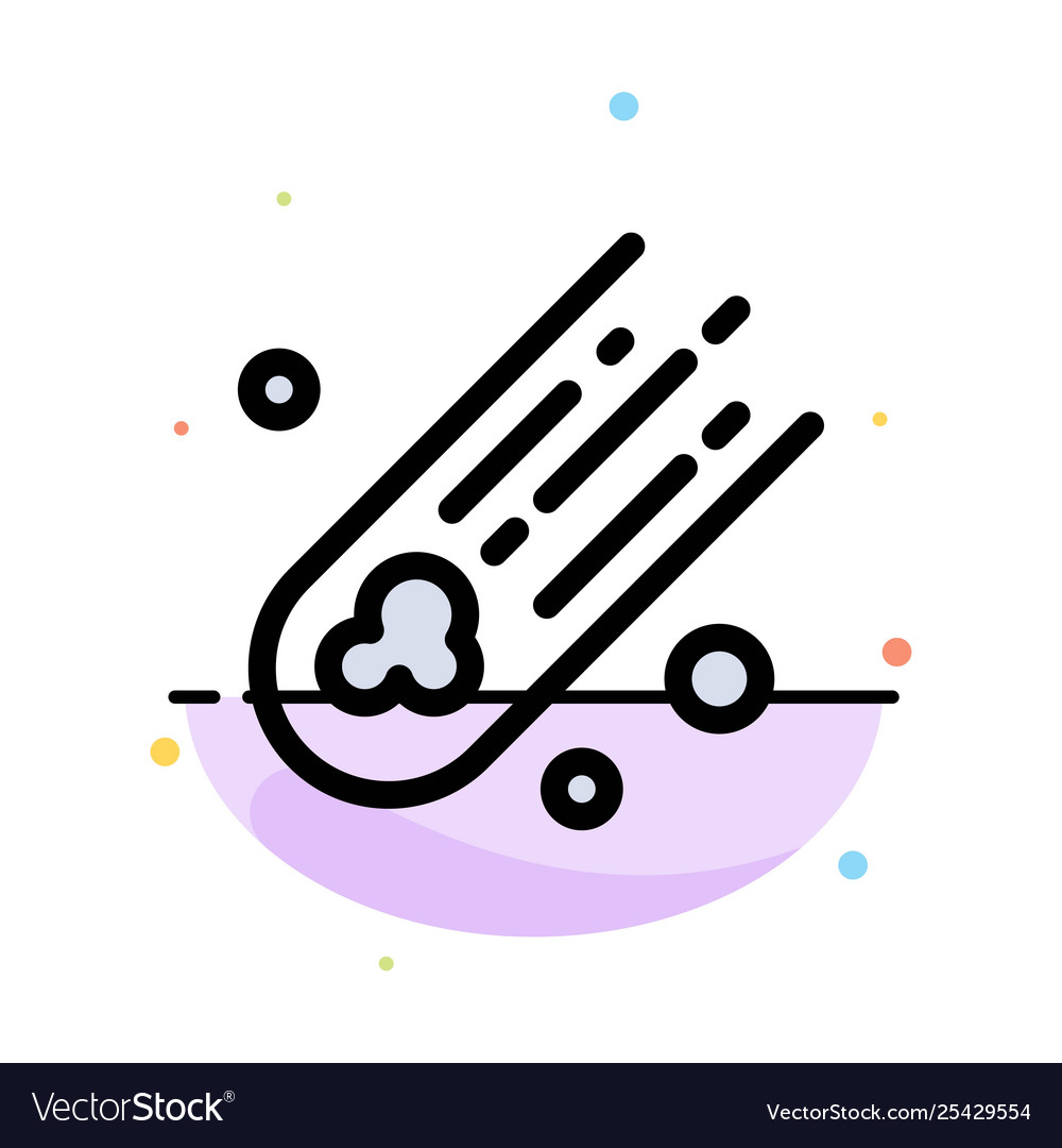 Asteroid comet space abstract flat color icon