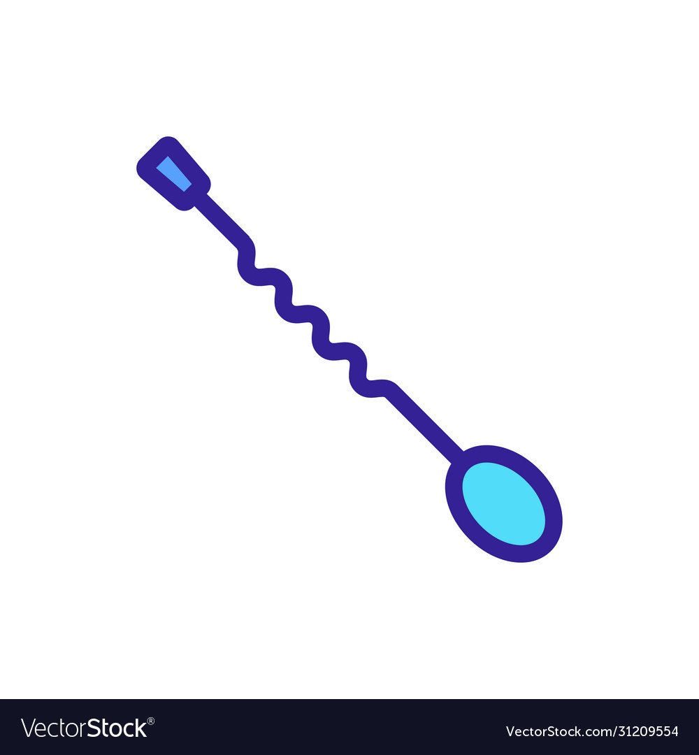 Bar spoon with twisted handle icon outline