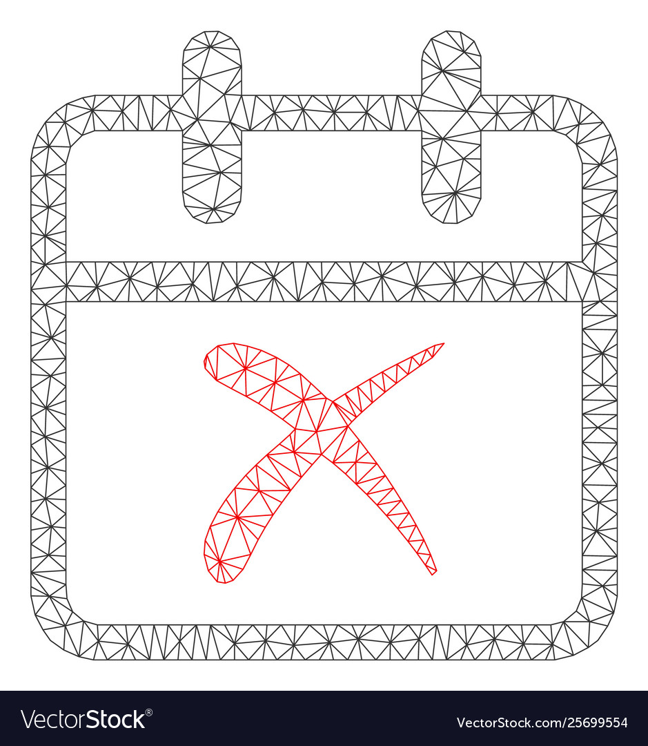 Cancel day polygonal frame mesh vector image Cancel day polygonal frame mesh
