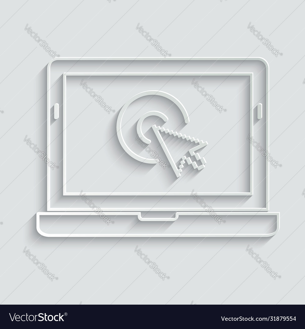 Click icon laptop computer notebook and cursor