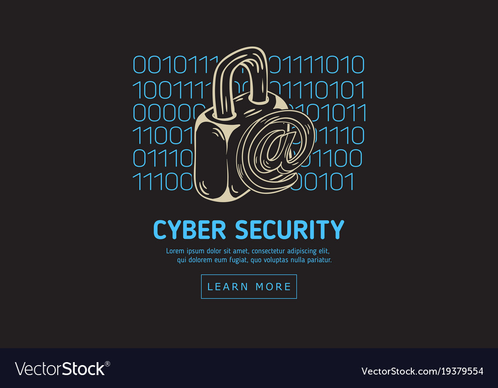 Cyber security safety web design with a lock