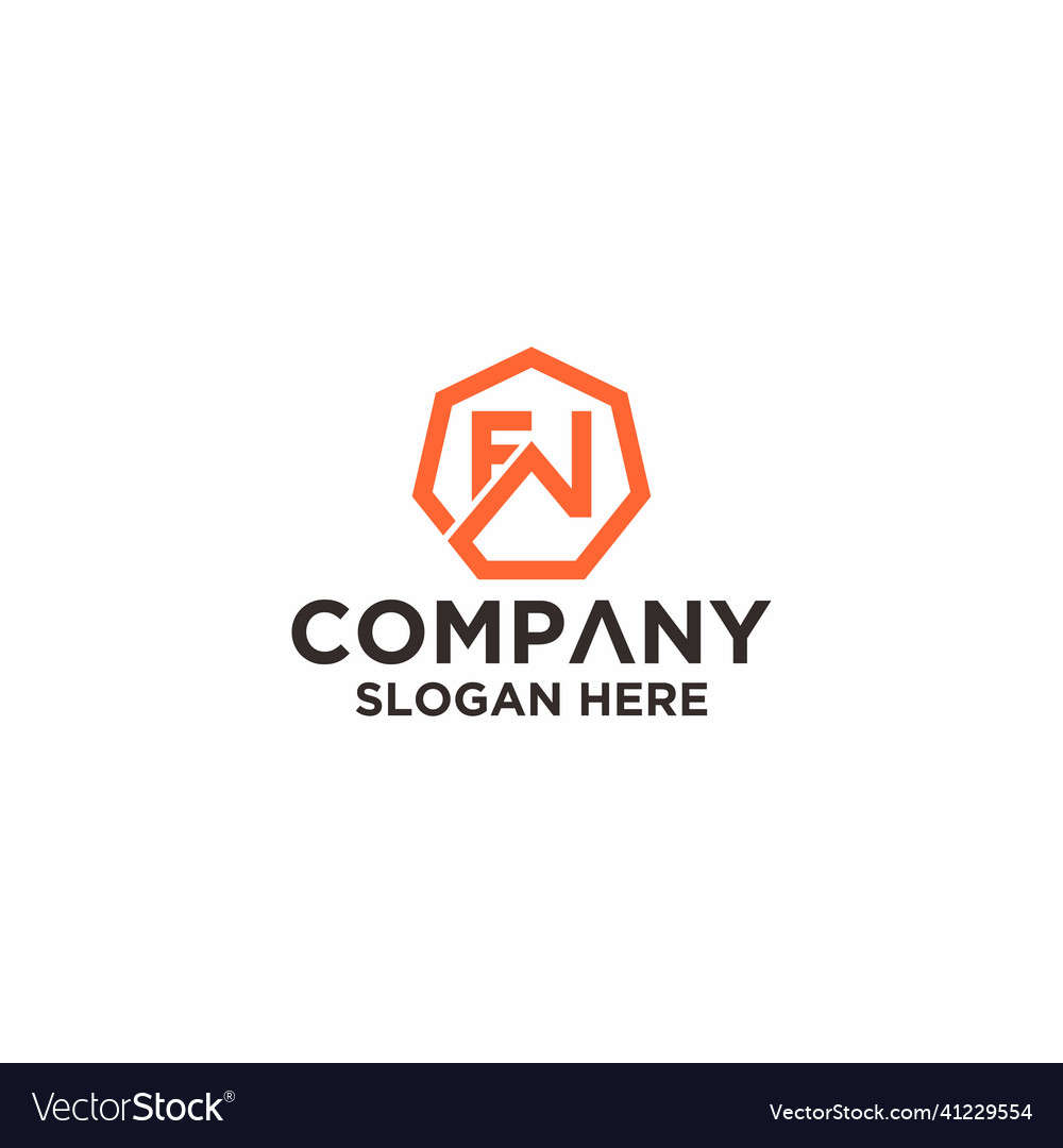 Fw initial hexagon letter logo template