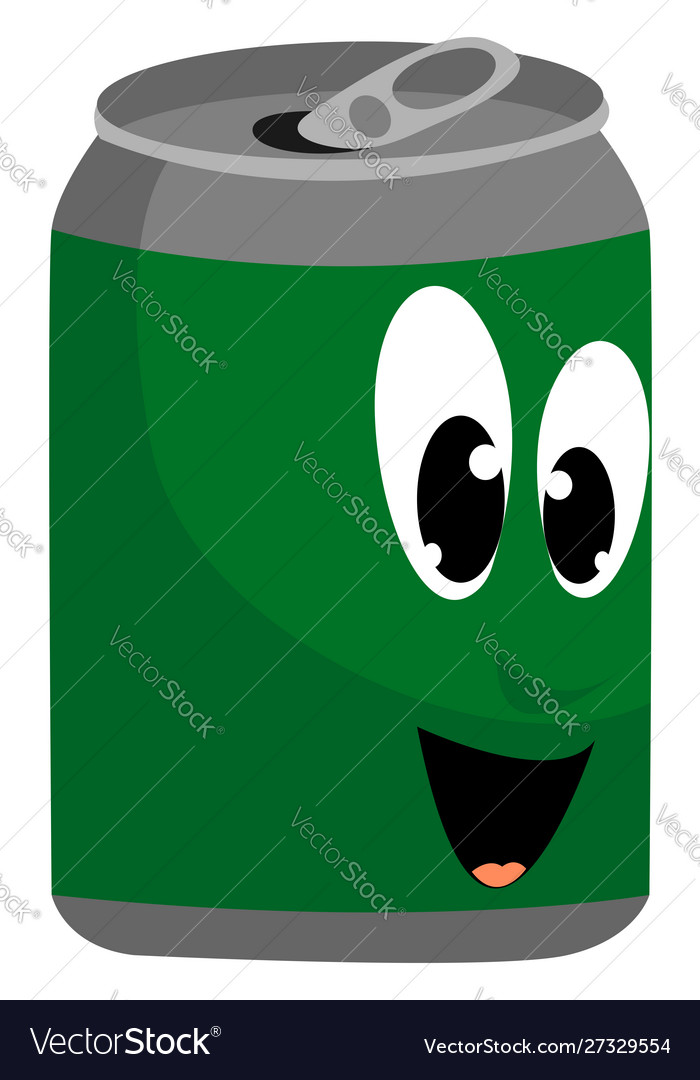 Green Can On White Background Royalty Free Vector Image