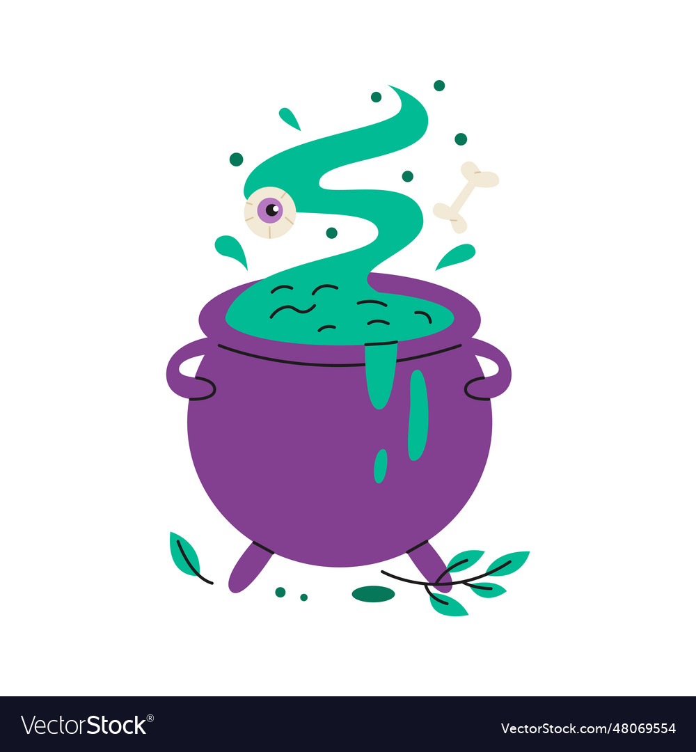 Halloween witches violet cauldron