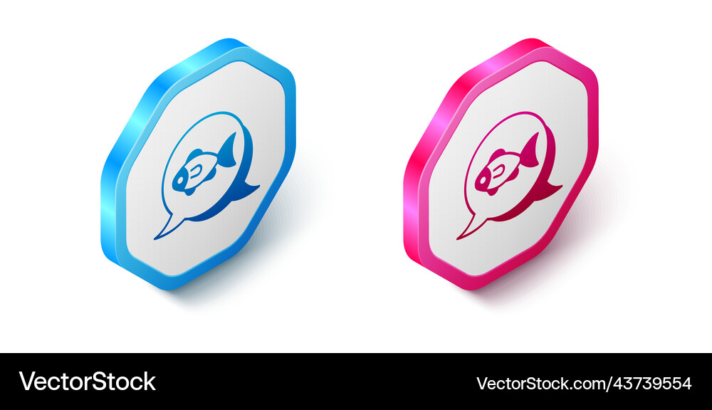 Isometric fish icon isolated on white background Vector Image