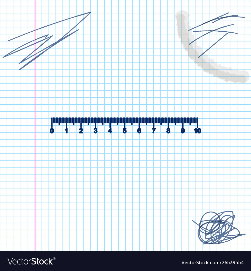 Measuring scale markup for rulers line sketch