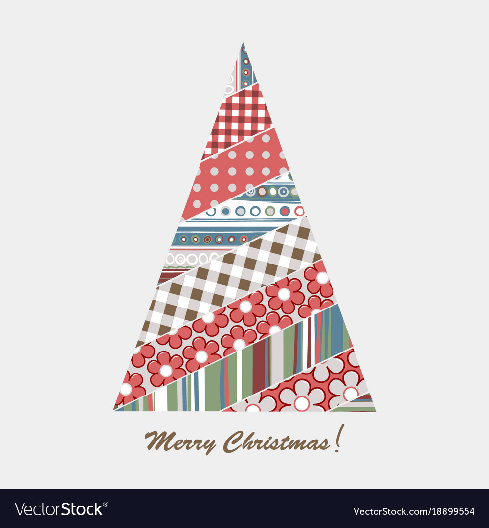 Patchwork design of christmas tree