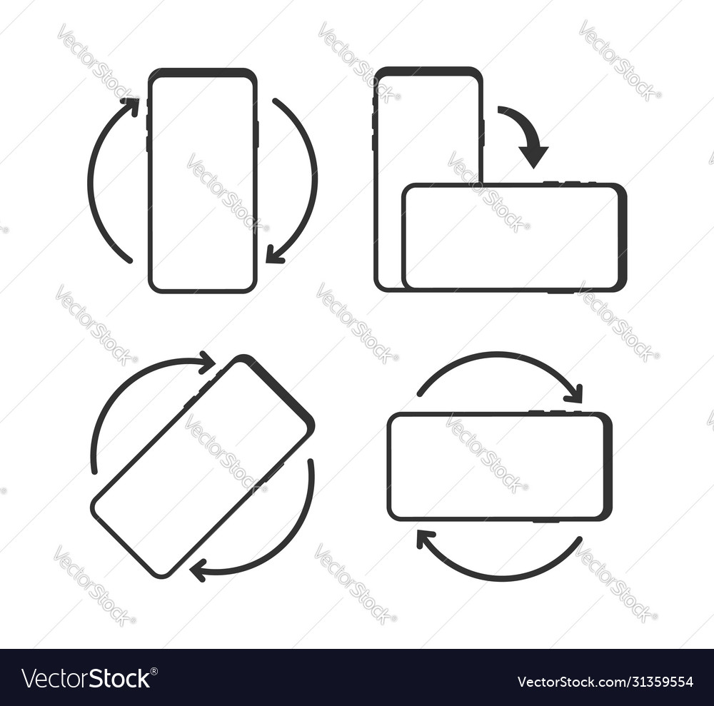 Rotate smartphone isolated icon device rotation Vector Image Rotate smartphone isolated icon device rotation