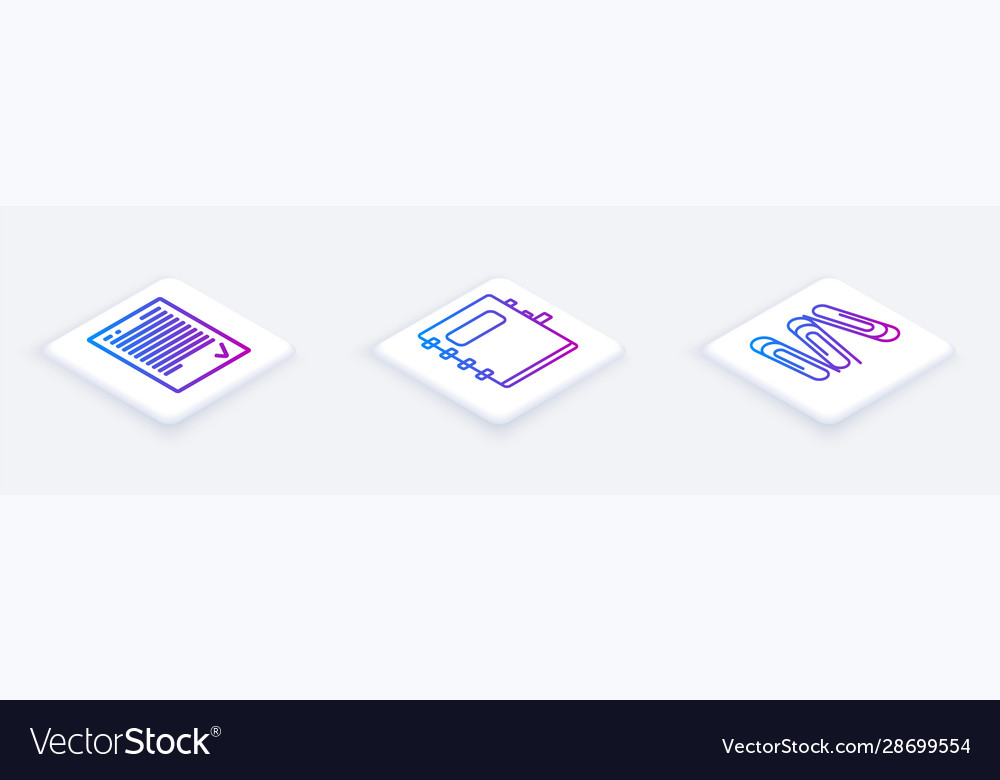 Set isometric line exam sheet with check mark Vector Image Set isometric line exam sheet with check mark