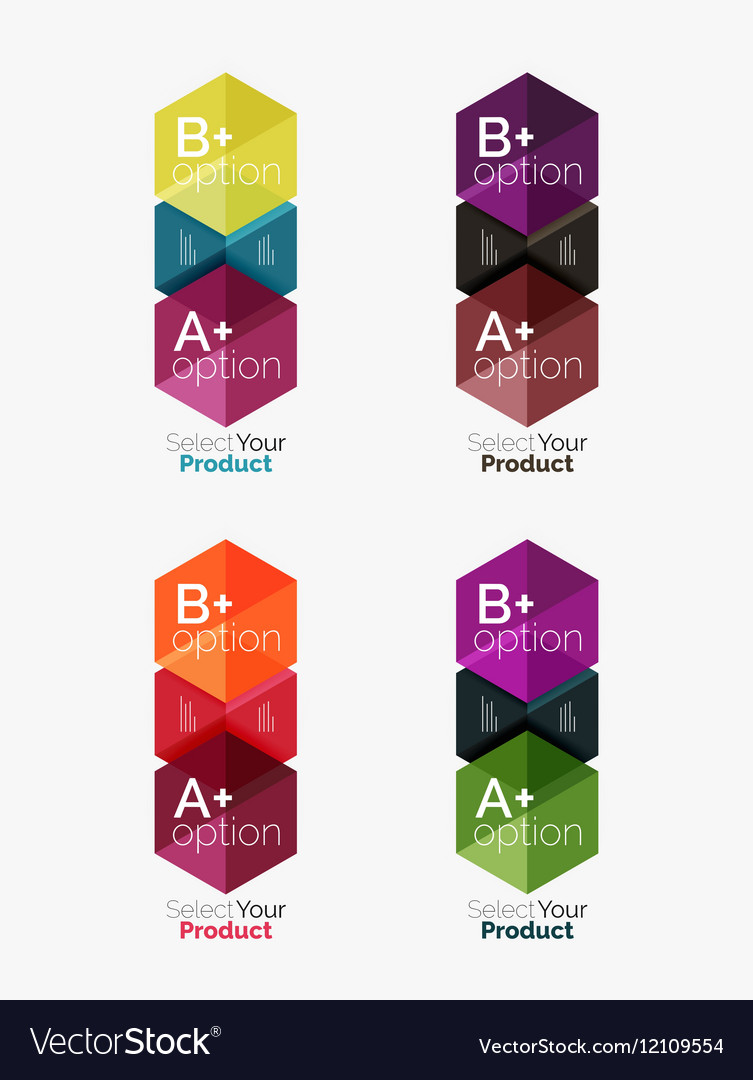 Set of business hexagon layouts with text