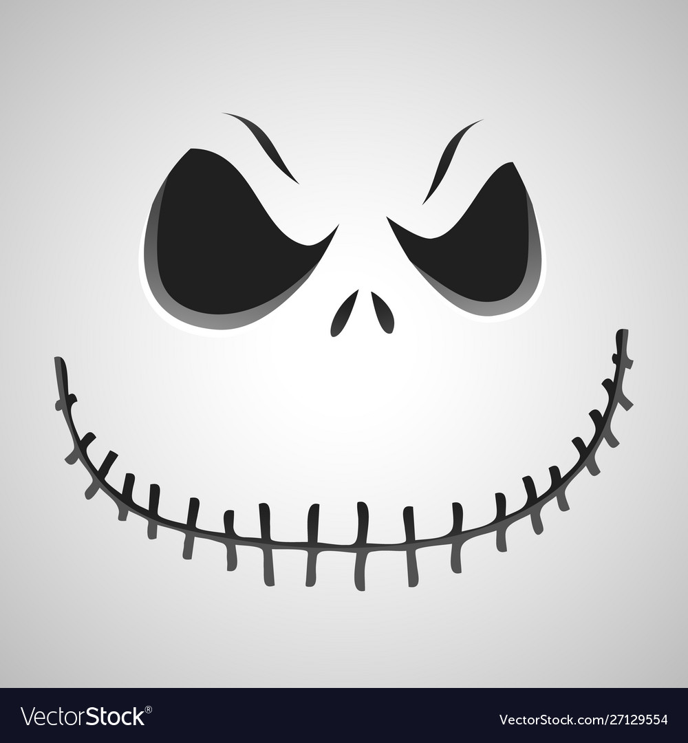 Sinister Pumpkin Face On White Background Vector Image