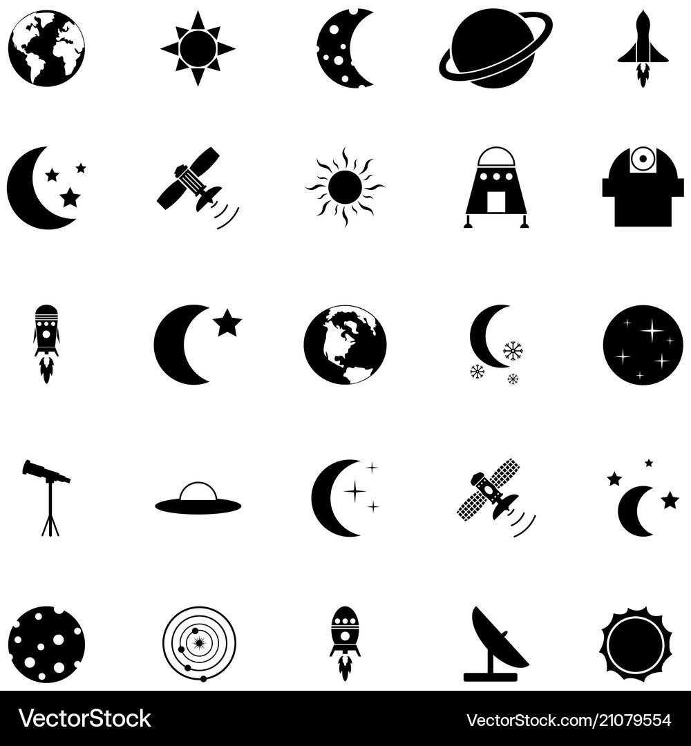 Space icon set Royalty Free Vector Image - VectorStock