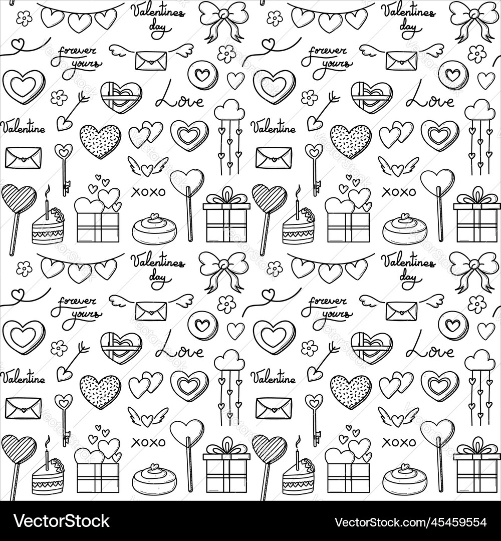 Valentines day seamless pattern Royalty Free Vector Image