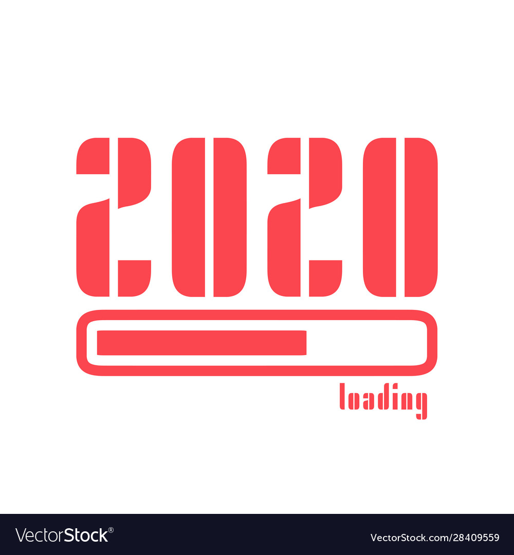 2020 happy new year loading with text