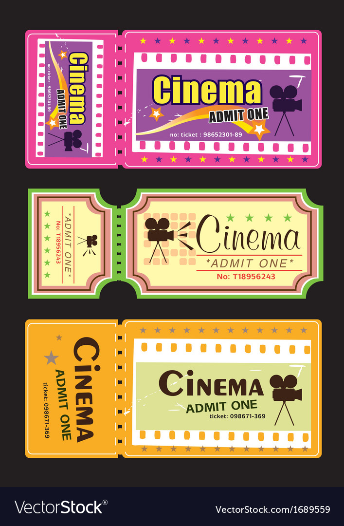 Cinema tickets Royalty Free Vector Image - VectorStock