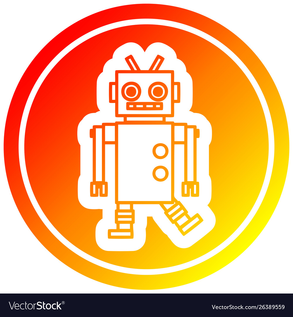 Dancing robot circular in hot gradient spectrum