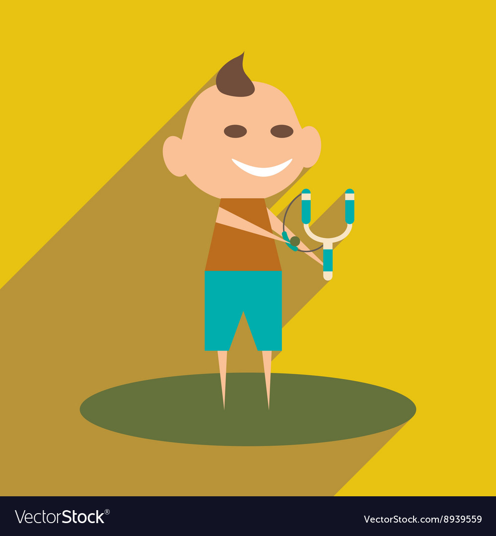 Flat with shadow icon and mobile application boy