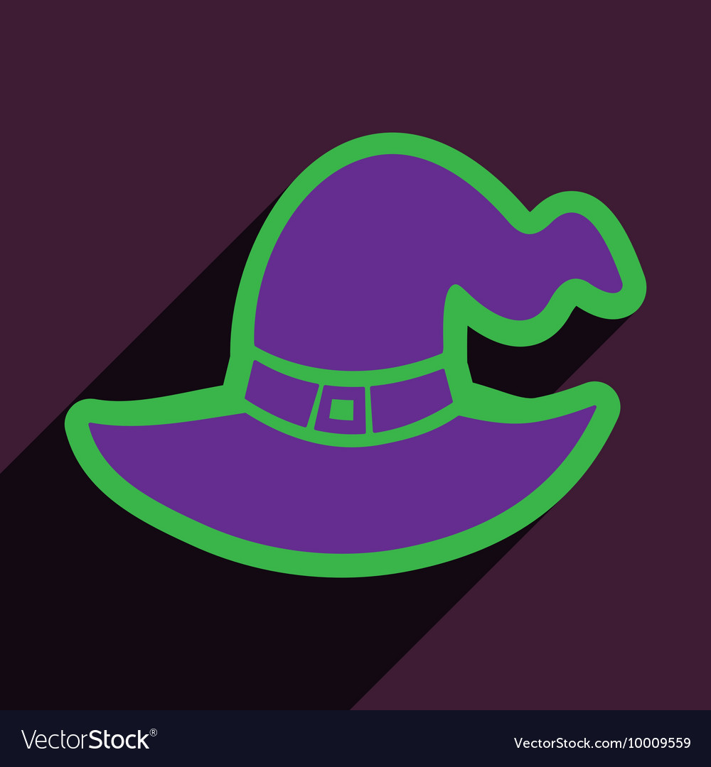 Flat with shadow icon and mobile application witch