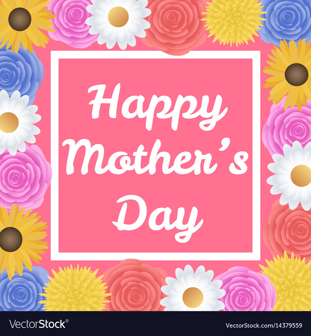 Happy mothers day background with beautiful Vector Image