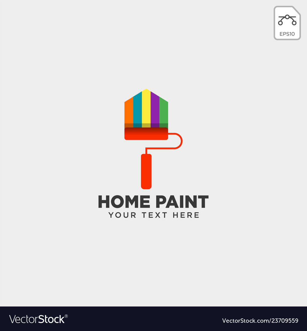 Home paint brush colorful logo template icon Vector Image