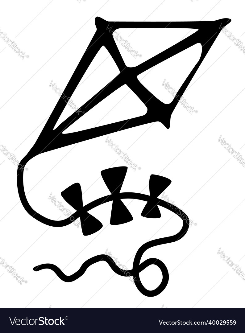 Kite string stencil Royalty Free Vector Image VectorStock