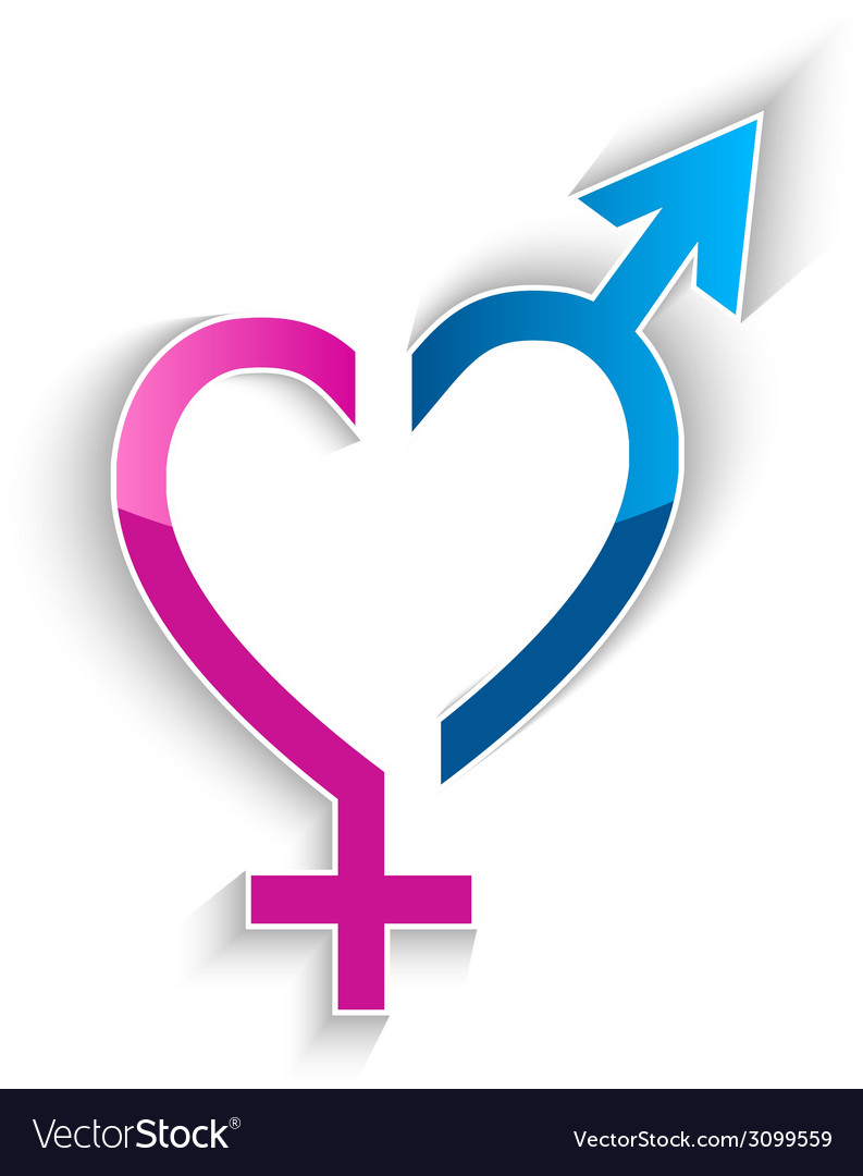 Male And Female Sex Symbol Heart Shape Concept Vector Image 3757