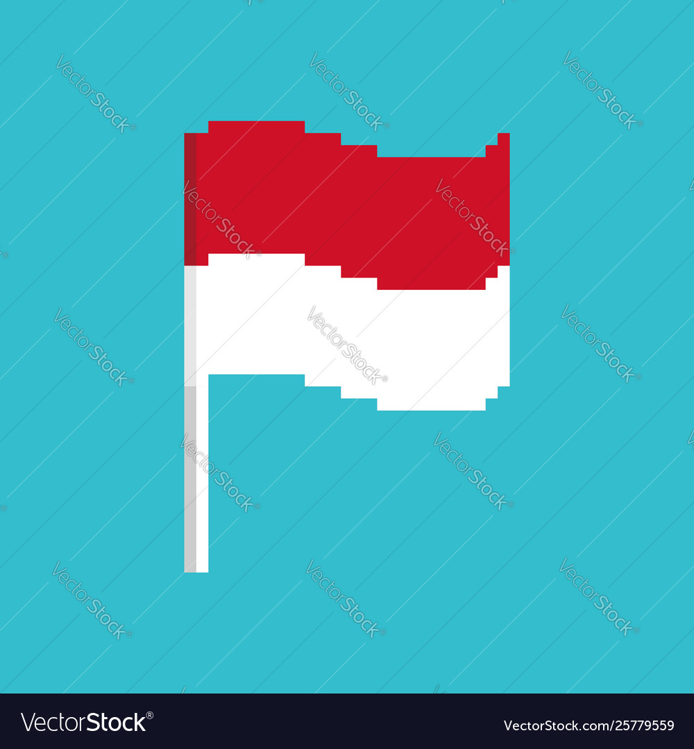 Premium Vector  Pixel art flagpole with red flag vector icon for 8bit game  on white background