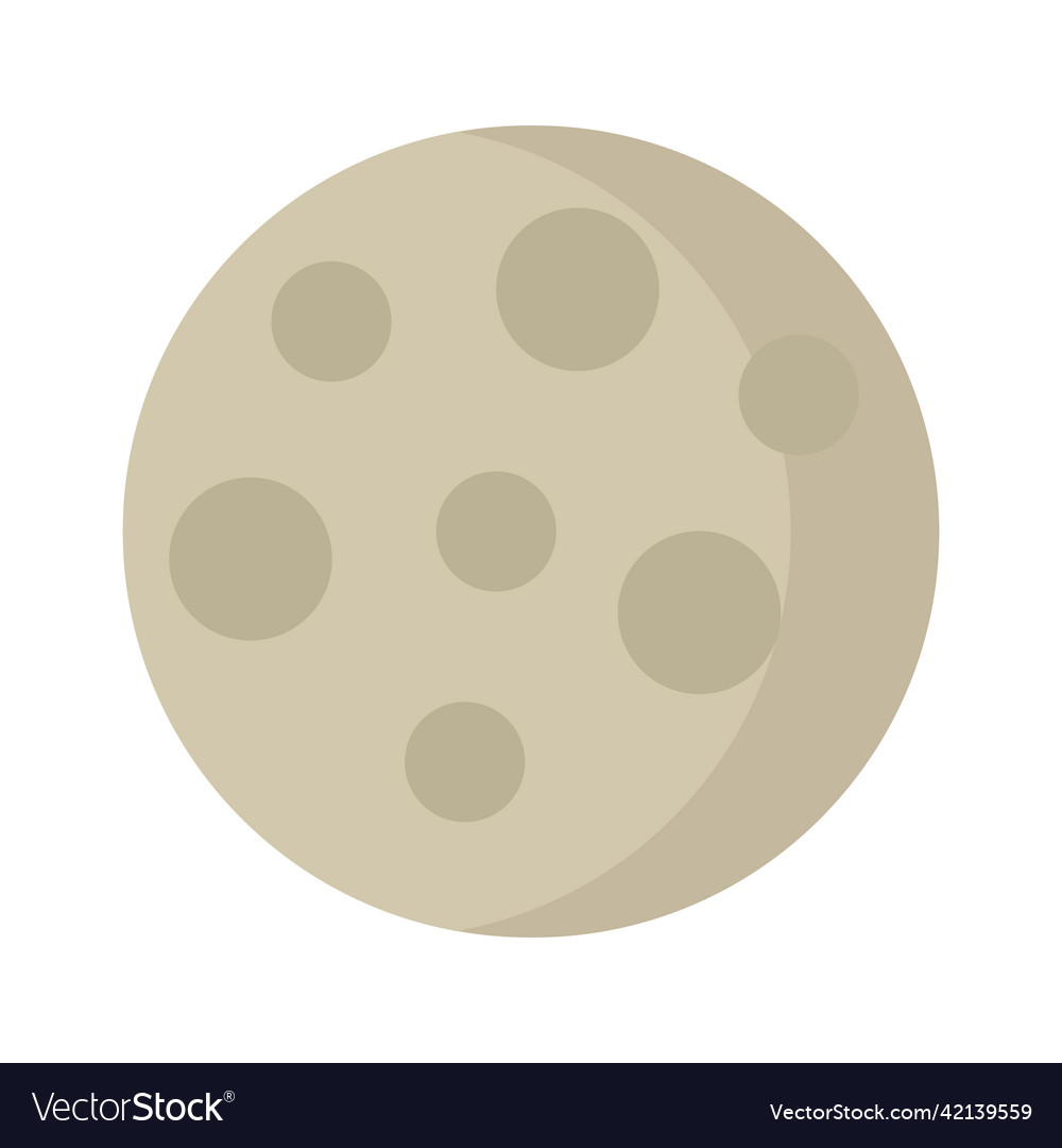 Planet moon in form of icon on white background Vector Image Planet moon in form of icon on white background