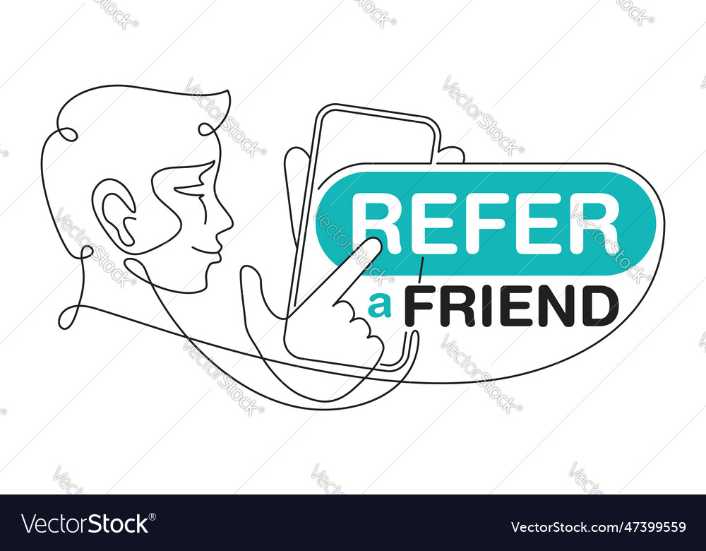 Refer a friend - creative banner in thin line