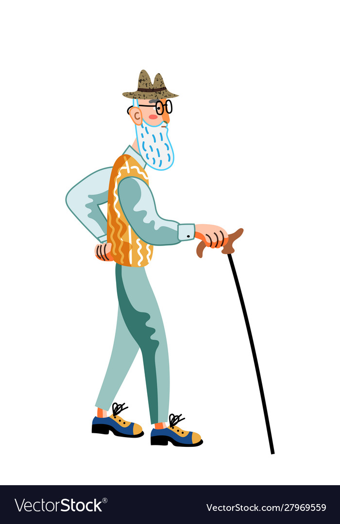 Senior man color vector image Senior man color