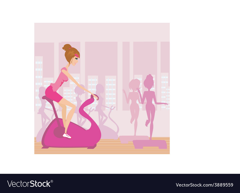 Silhouettes of people exercising in a gym