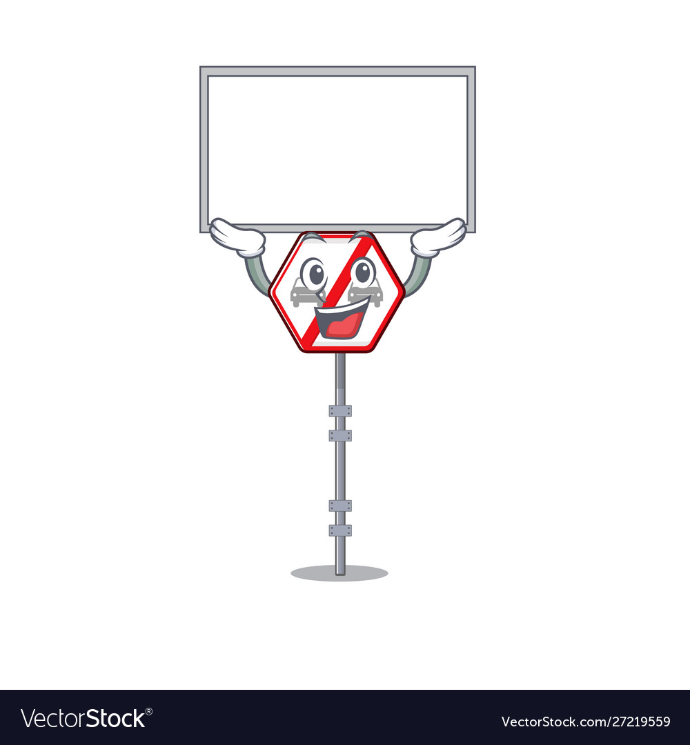 Up board no overtaking isolated with character vector image Up board no overtaking isolated with character