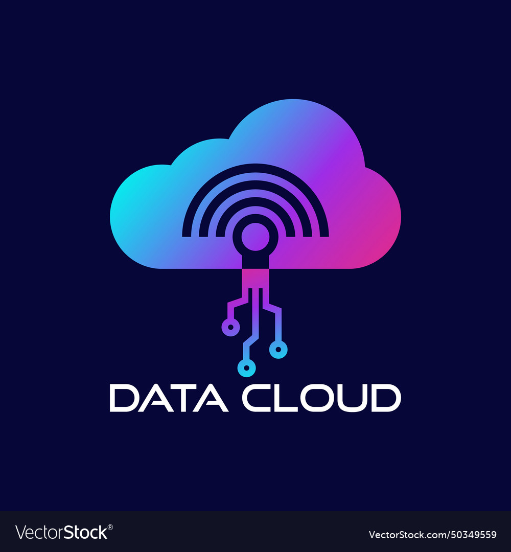 Wireless cloud networking data transfer storage vector image Wireless cloud networking data transfer storage