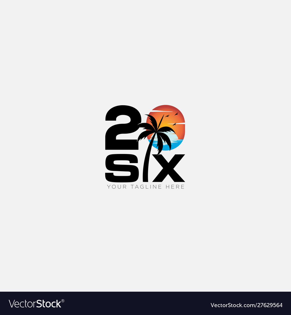 20 sechs Event-Logo am Strand vector image 20 sechs Event-Logo am Strand