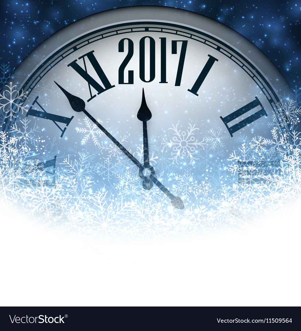 2017 new year background with clock