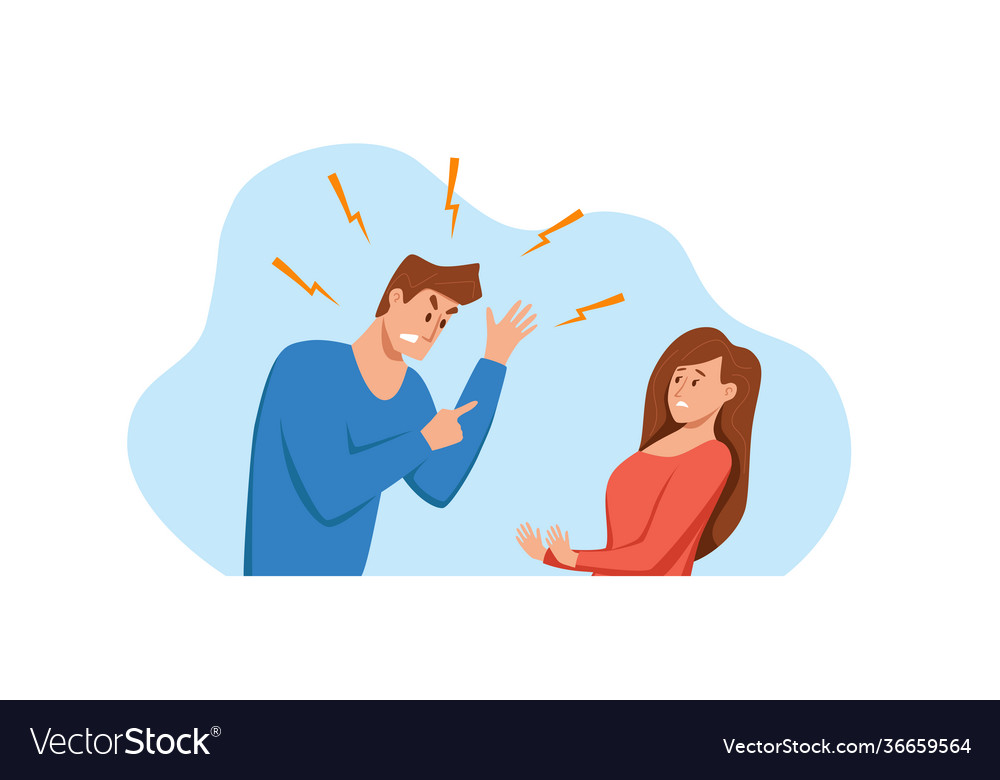 Angry arguing couple people shouting Royalty Free Vector