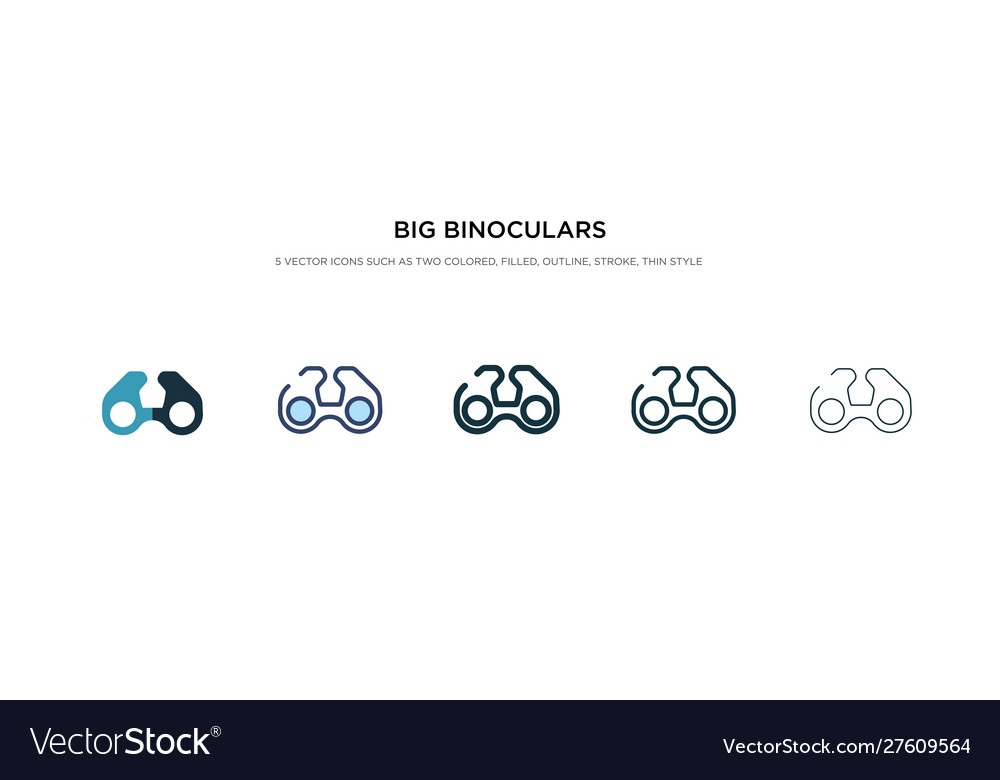 Big binoculars icon in different style two