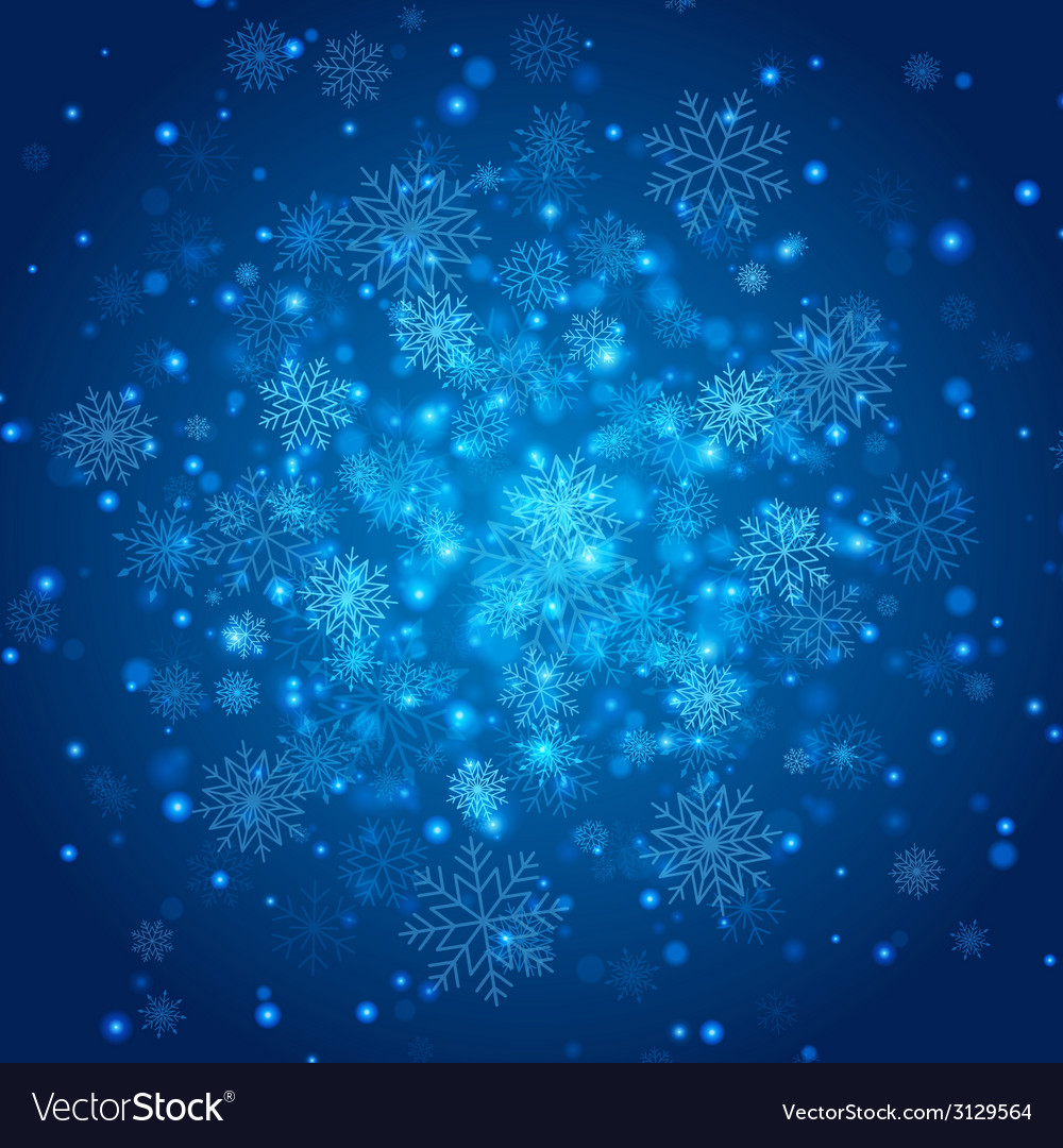 Christmas background with snowflakes and lights Vector Image