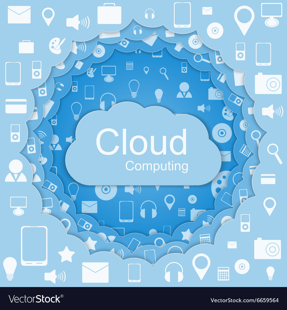 Cloud computing concept modern design template