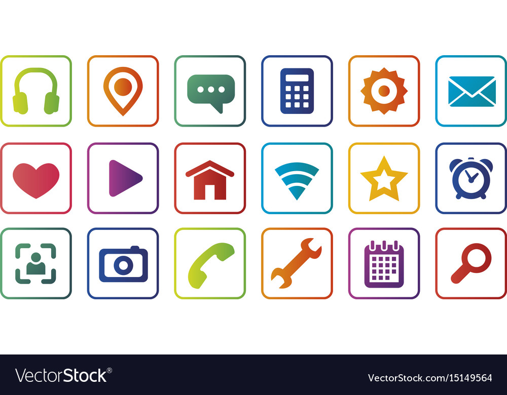 Colored icons for the web full set