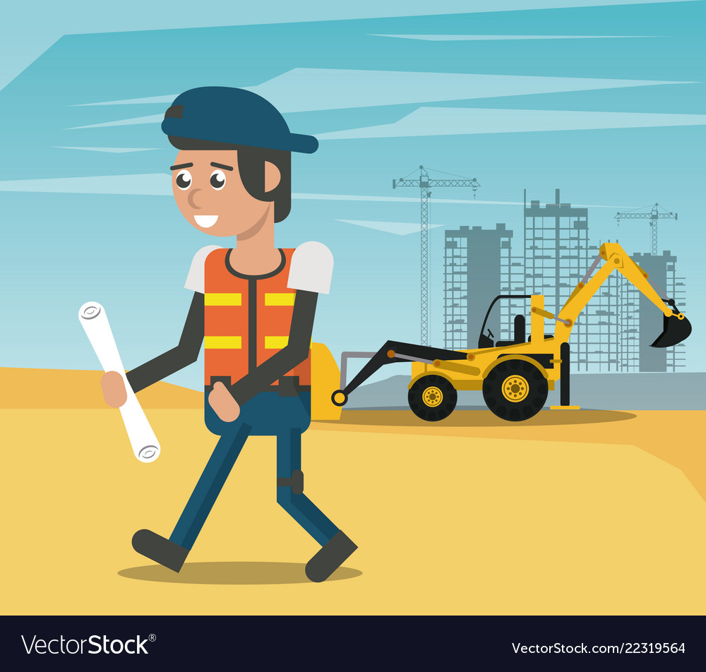 Construction Worker Cartoons Royalty Free Vector Image