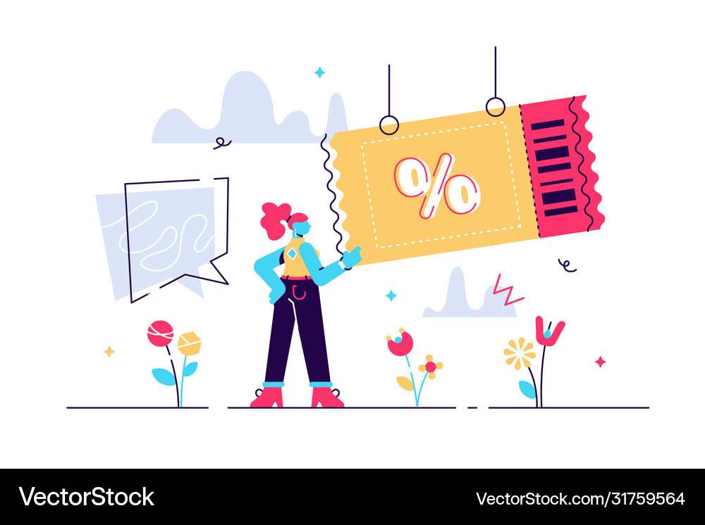 Coupon flat tiny Royalty Free Vector Image - VectorStock