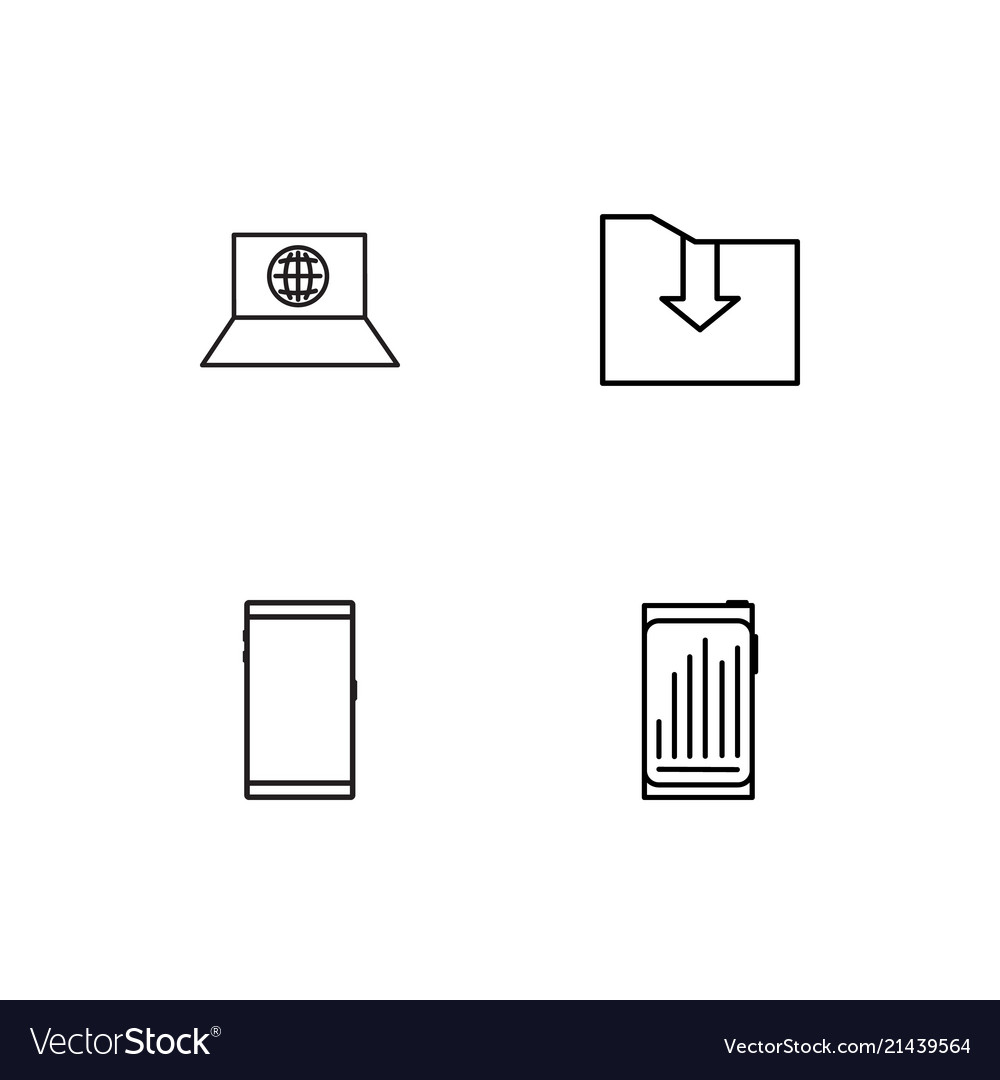 Data analytics linear icons set simple outline