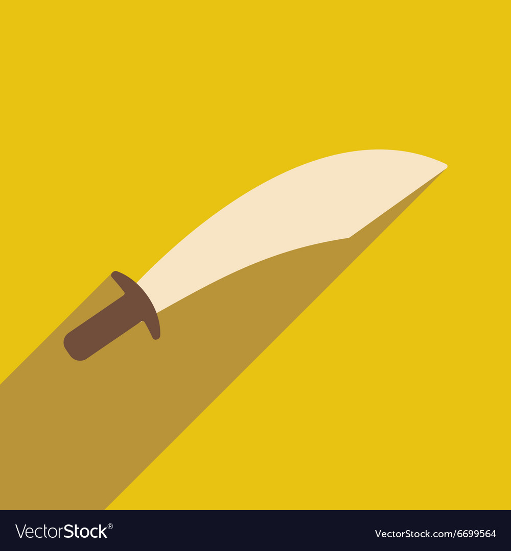 Flat with shadow icon and mobile application sword