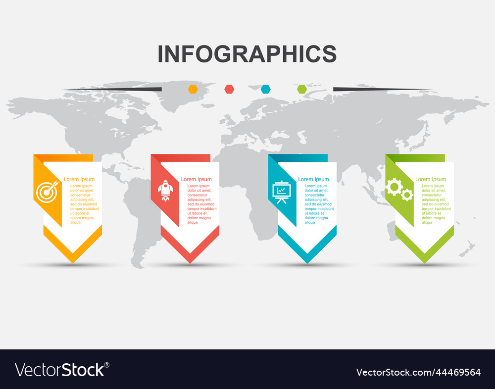 Infographic Design Template With 4 Steps Banner Vector Image Infographic Design Template With 4 Steps Banner Vector Image