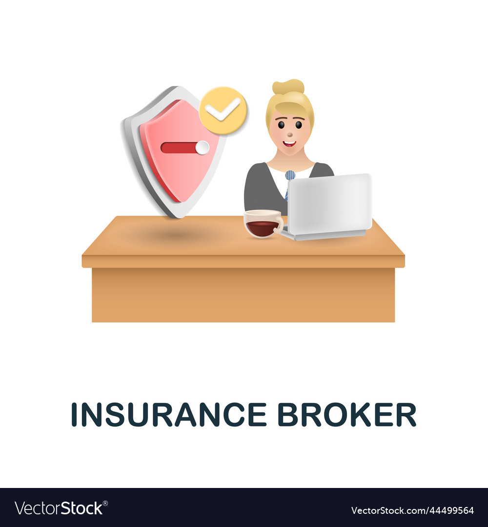 Insurance Broker Icon 3d From Royalty Free Vector Image